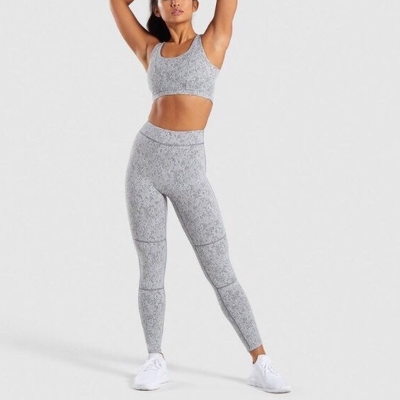 Gymshark Pants - GymShark Fit Fleur Texture Legging Gray S
